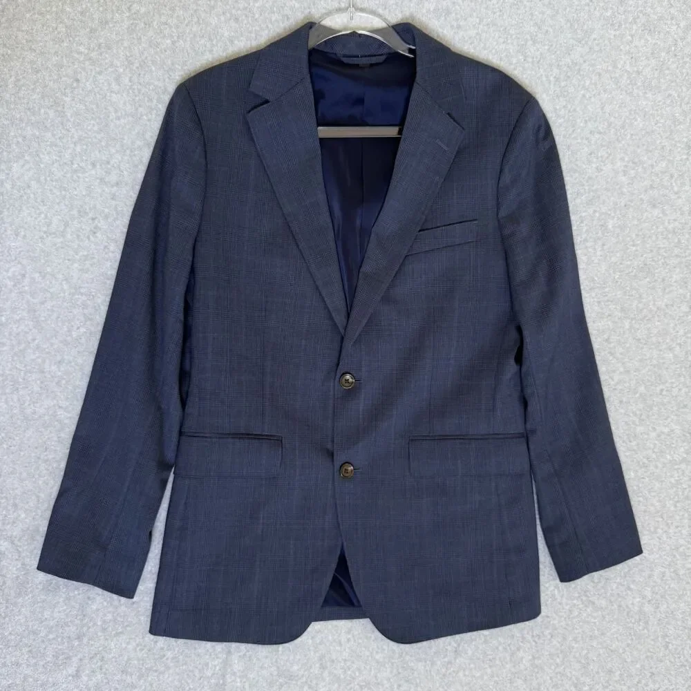 Bonobos Slim Fit Plaid Blazer Mens 38R Wool Suit Jacket Sport Coat